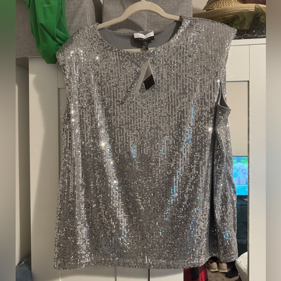 Eloquii Silver Sequin Top - Picture 4 of 5